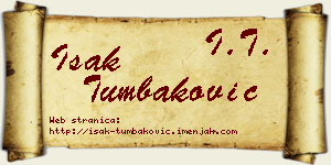 Isak Tumbaković vizit kartica